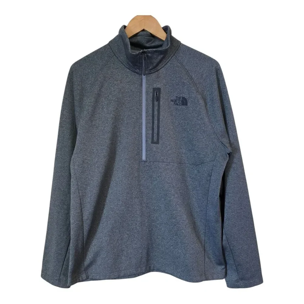 The North Face Mens Large Canyonlands 1/2 Zip Fleece Pullover Heather Grey